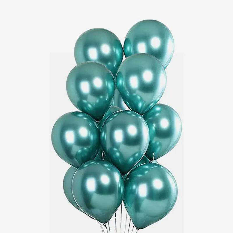 Green Chrome Balloons 10 Pcs