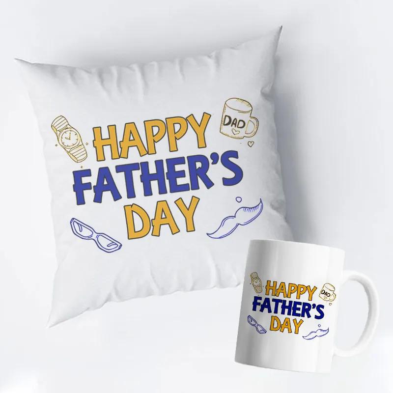 Happy Fathers Day Cushion and Mug
