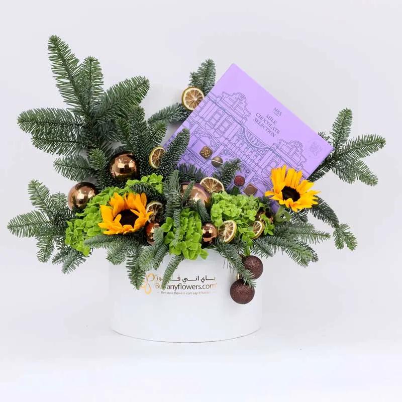 Holiday Warmth Flowers and Chocolates