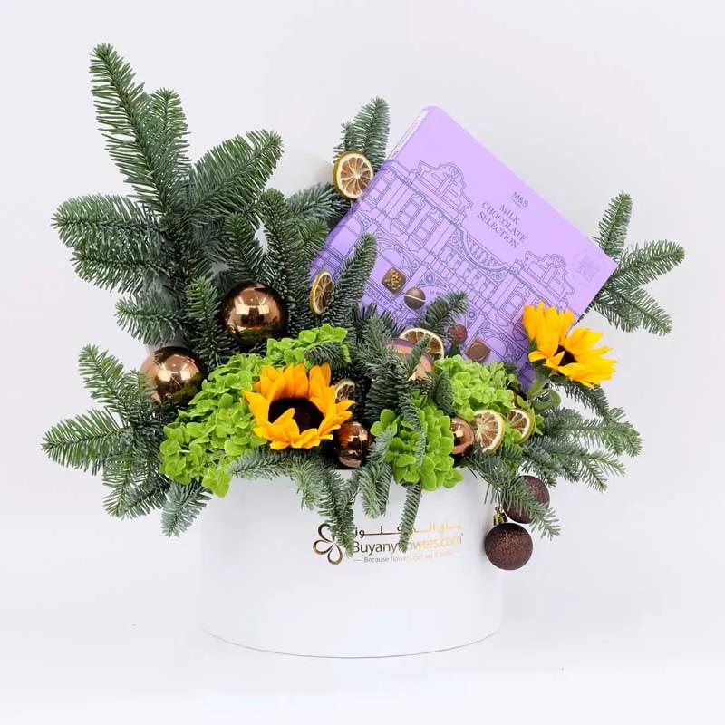Holiday Warmth Flowers and Chocolates