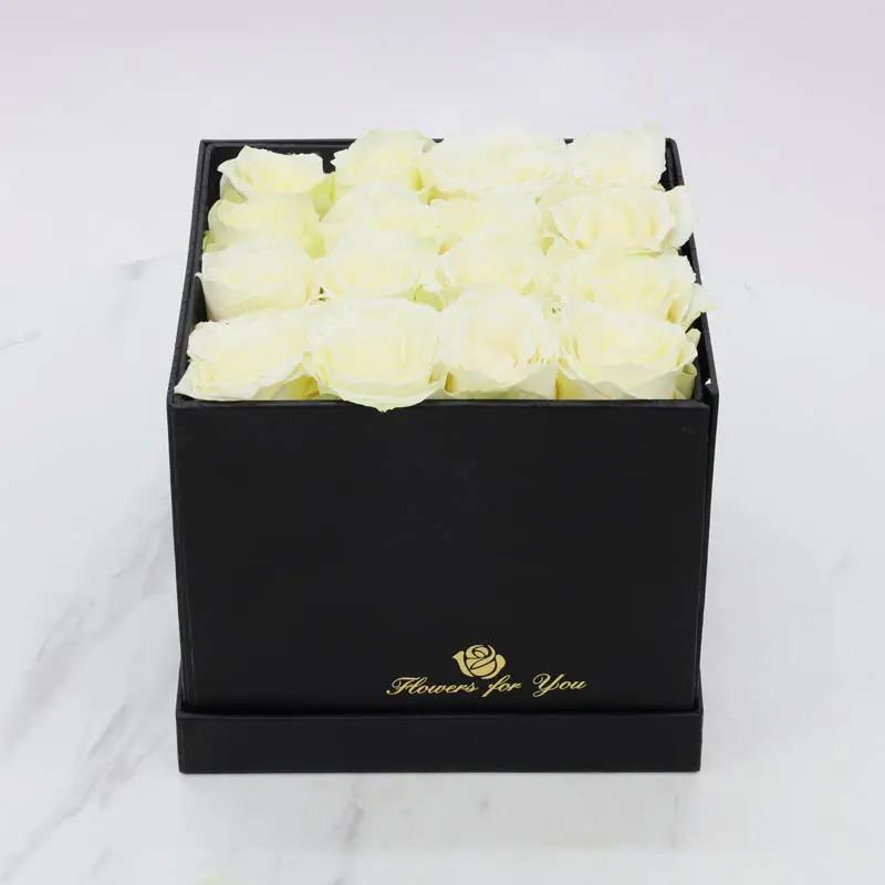 Ice White Roses and Chocolates Box