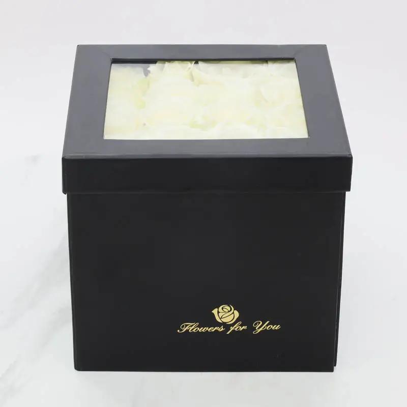Ice White Roses and Chocolates Box