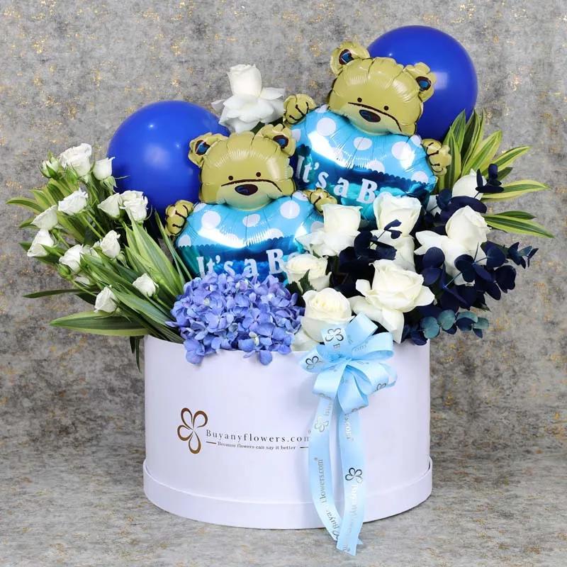 Its a Boy Balloon and Flower Box