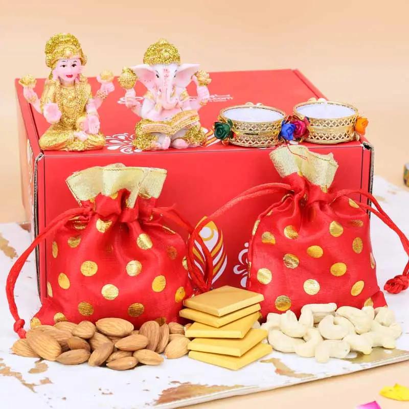 Laxmi Ganesha Blessings Gift Box Red