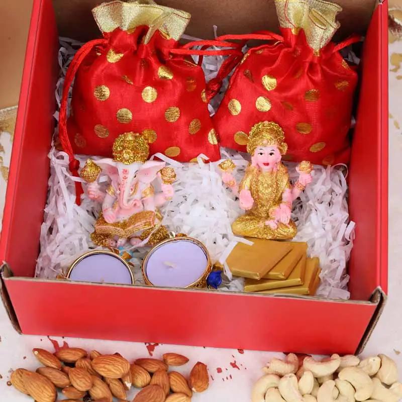 Laxmi Ganesha Blessings Gift Box Red