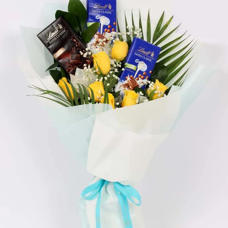 Lindt Chocolate and Roses Bouquet