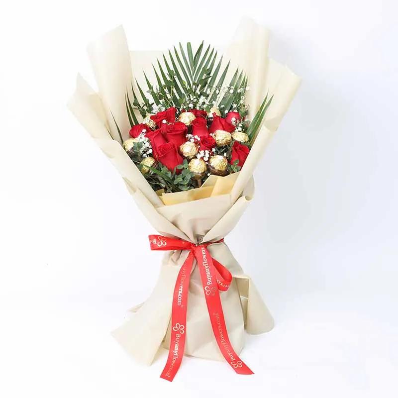 Love 11 Red Roses and Ferrero Bouquet