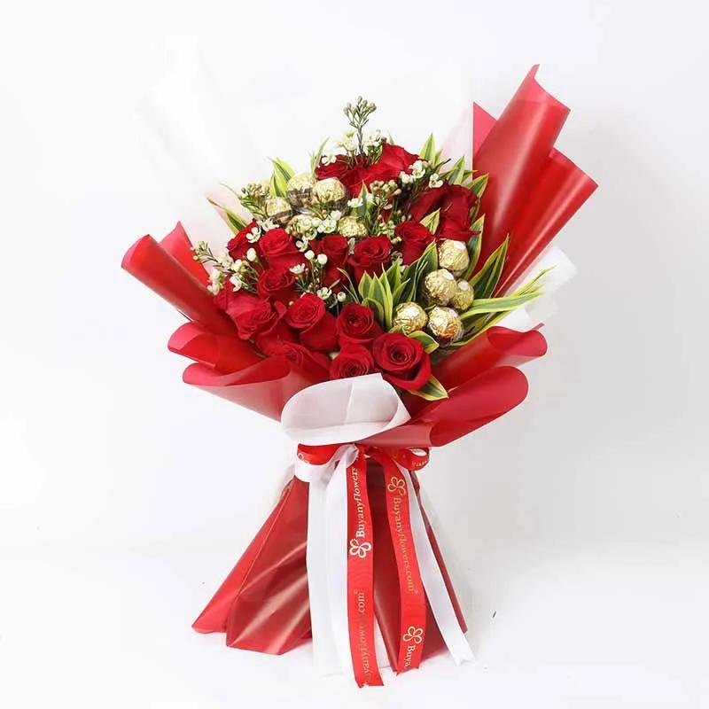 Love 25 Red Roses and Ferrero Bouquet