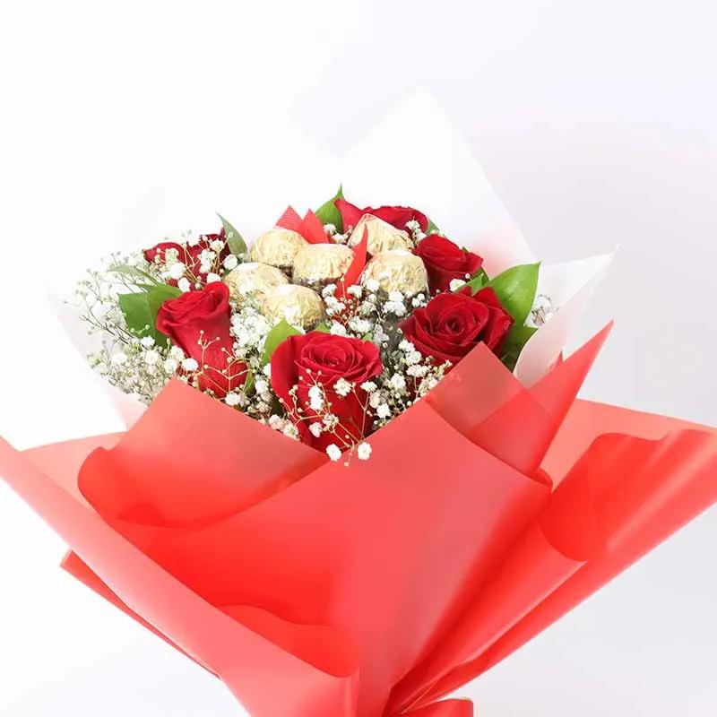 Love 7 Red Roses and Ferrero Bouquet
