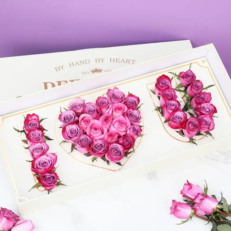 Mauve 33 Roses I Love You Box 