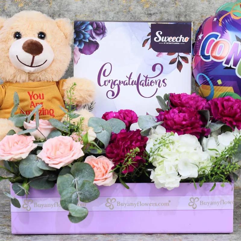 Mauve Congrats Flower Hamper