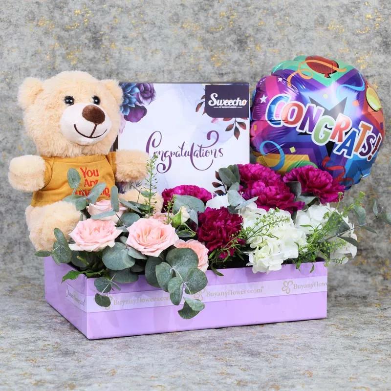 Mauve Congrats Flower Hamper