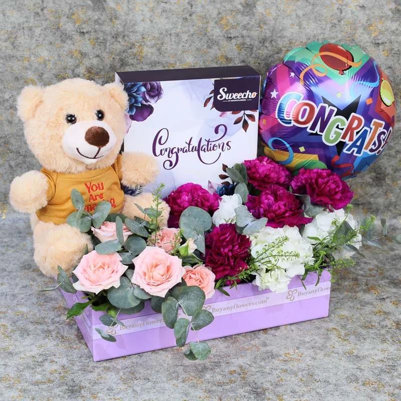 Mauve Congrats Flower Hamper