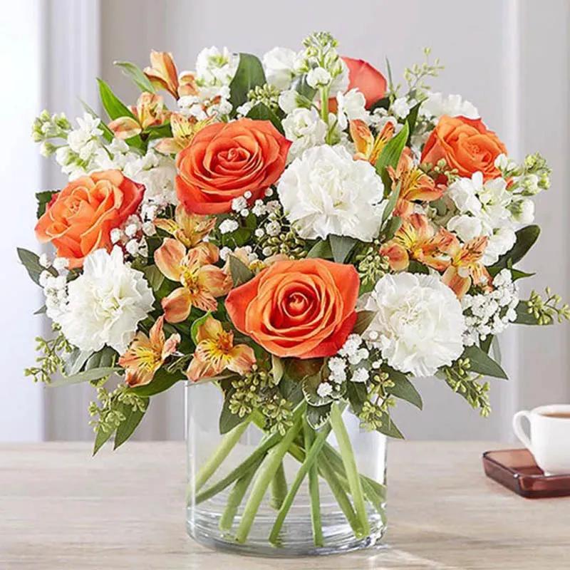 Orange and White Flower Arrangement