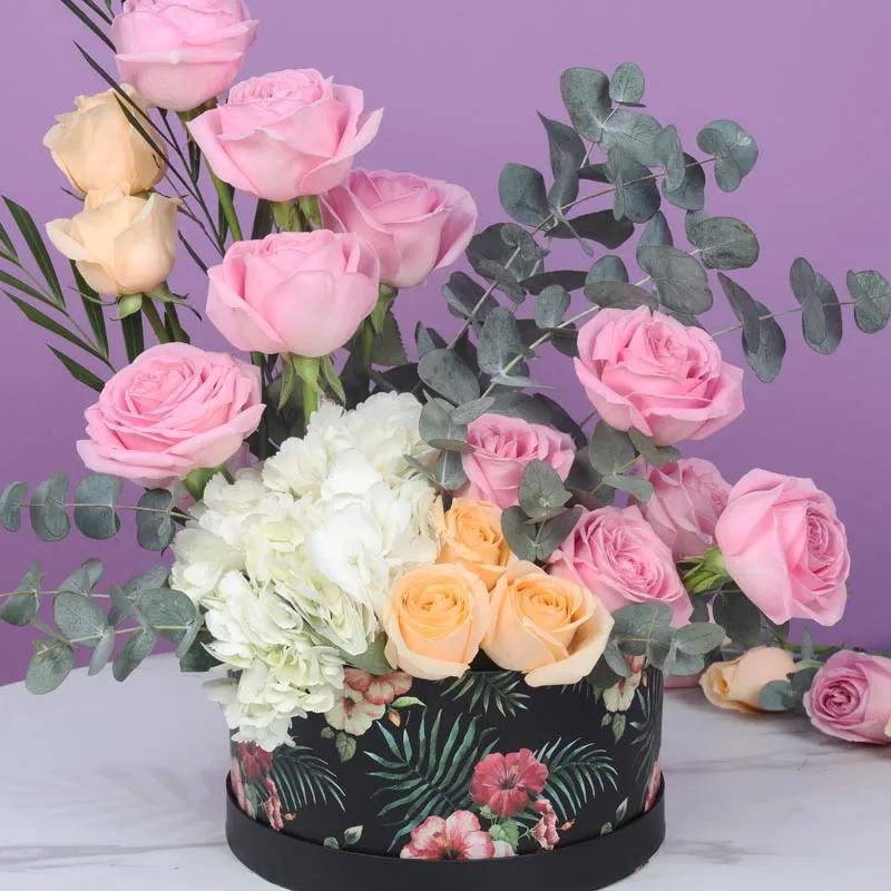 Pastel Flowers in Floral Printed Box