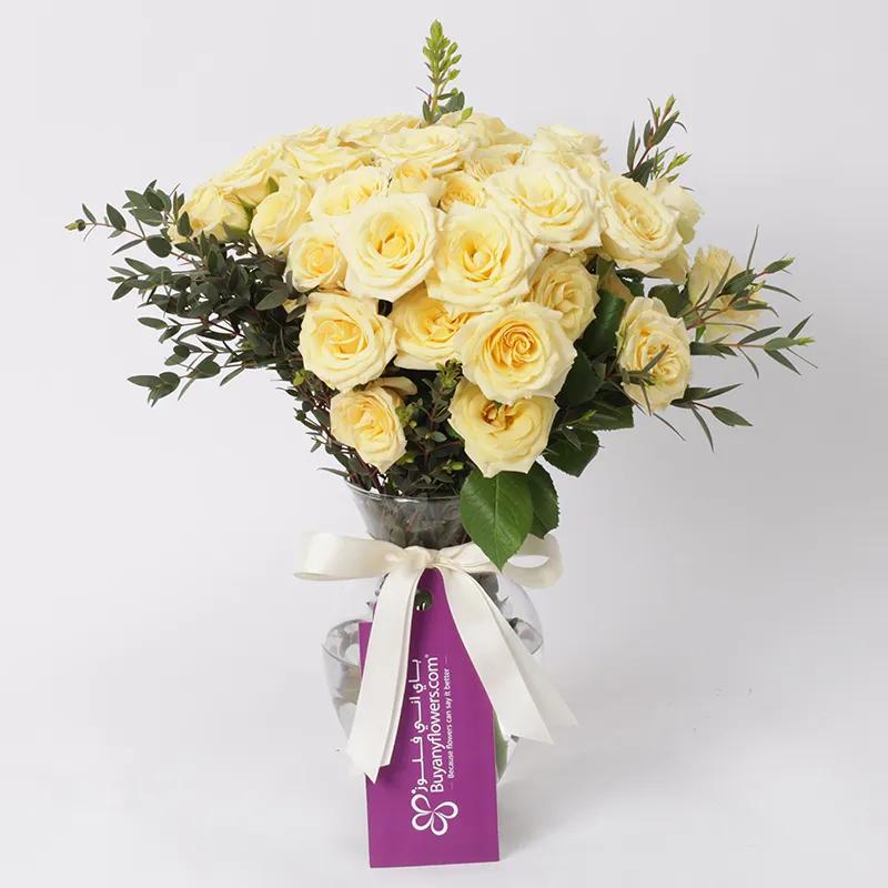Peach Love 10 Baby Roses Vase