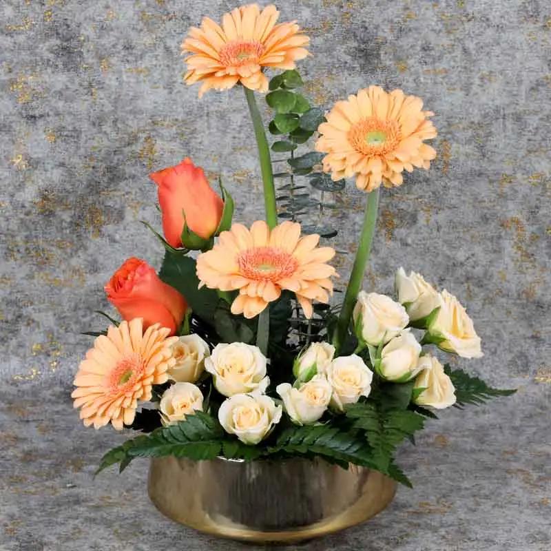 Peachy Garden Flower Arrangement