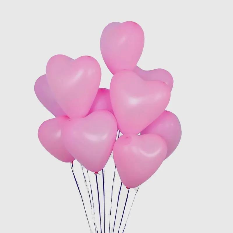 Pink Heart Shape Balloons 10 Pcs