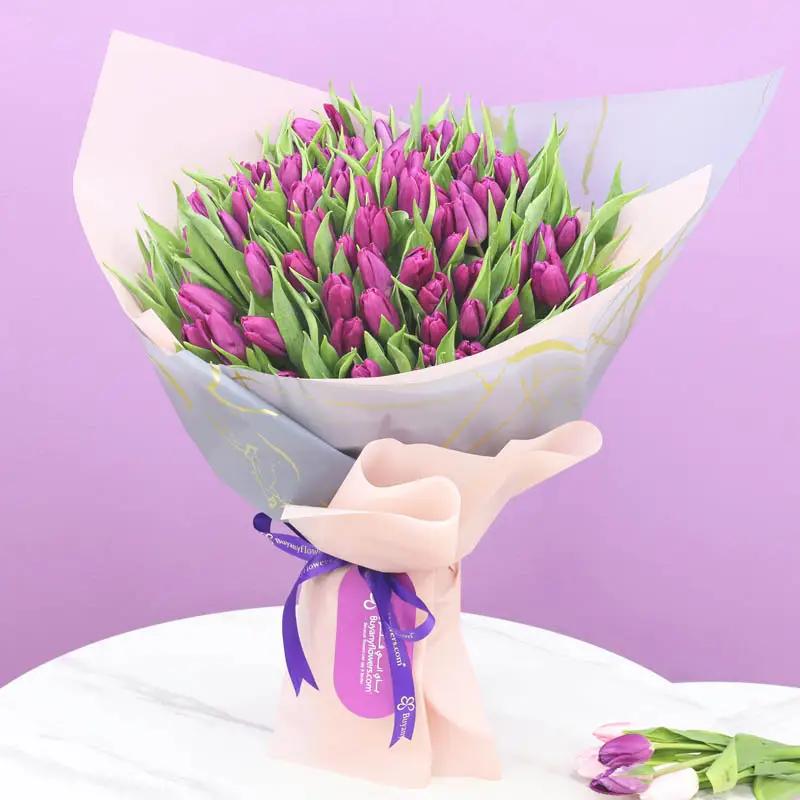 Purple Beauty 101 Tulips Bouquet