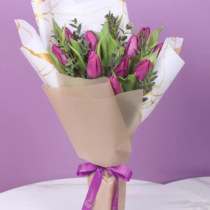 Purple Beauty 11 Tulips Bouquet
