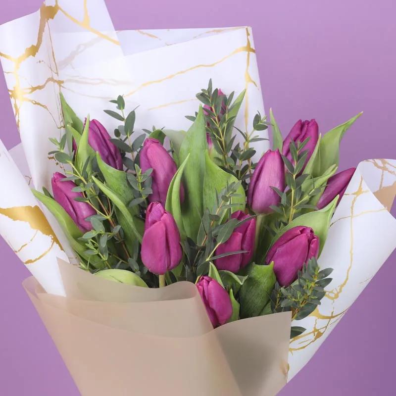 Purple Beauty 11 Tulips Bouquet