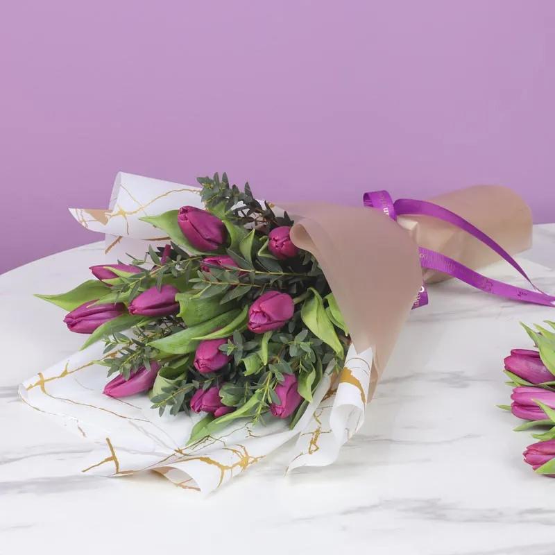 Purple Beauty 11 Tulips Bouquet