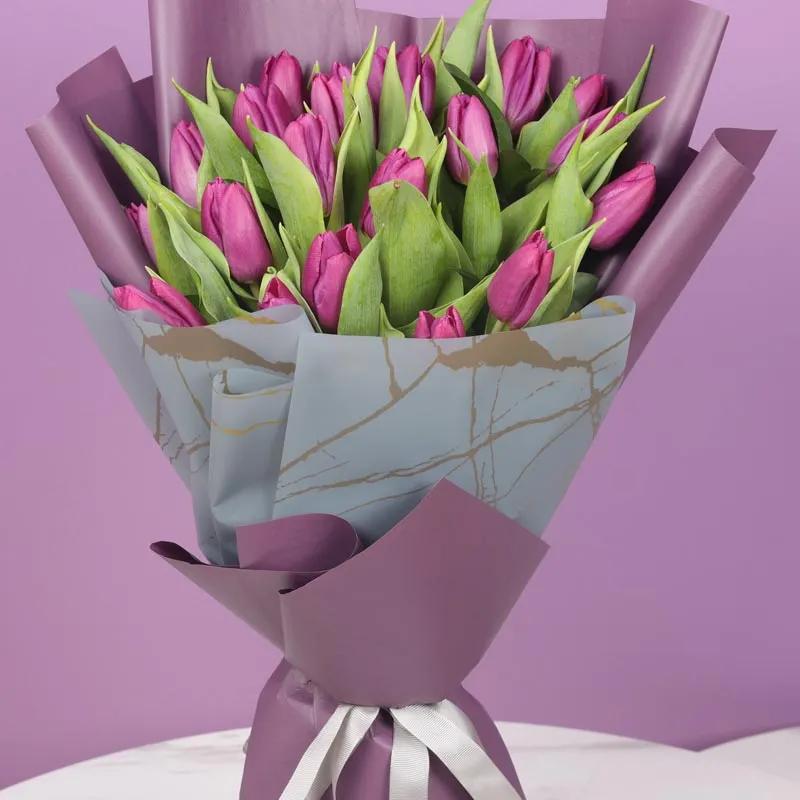 Purple Beauty 21 Tulips Bouquet