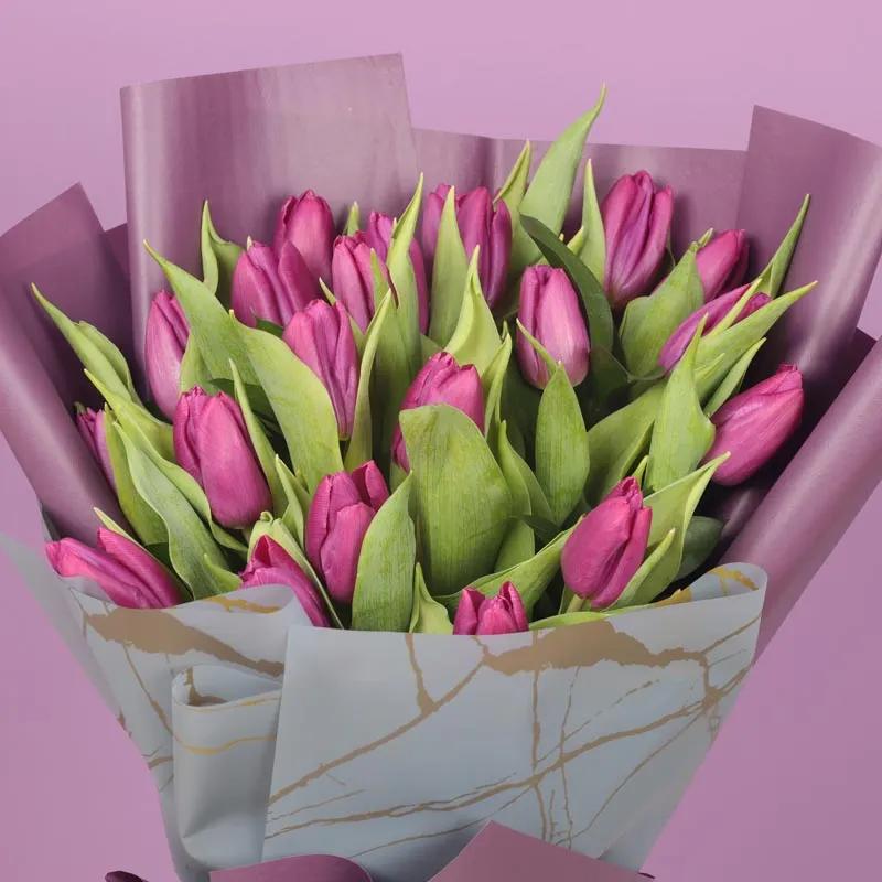 Purple Beauty 21 Tulips Bouquet