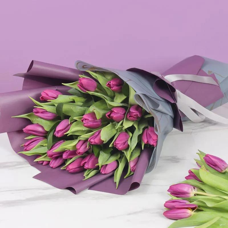 Purple Beauty 21 Tulips Bouquet