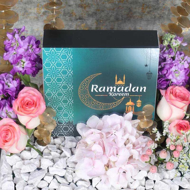 Ramadan Flower Chocolate Tray Green