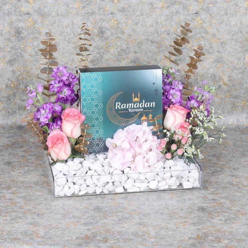 Ramadan Flower Chocolate Tray Green