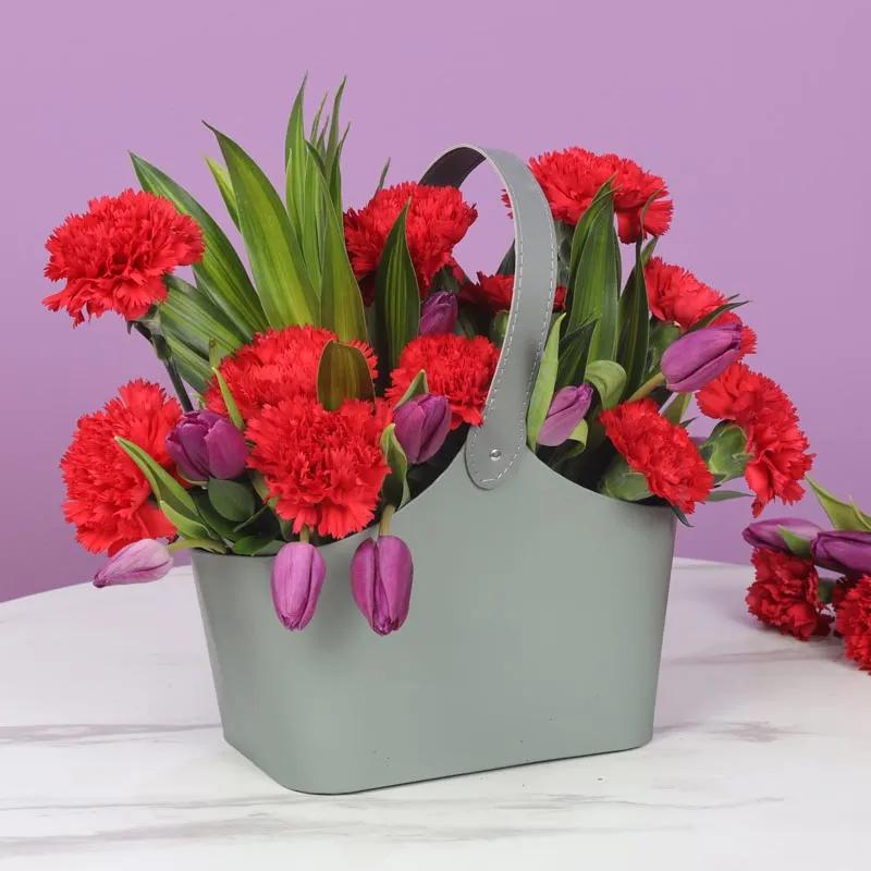 Red and Purple Flower Bag