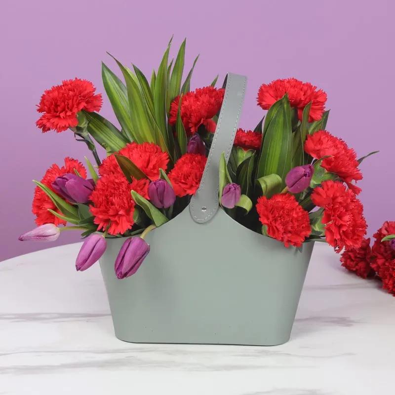 Red and Purple Flower Bag
