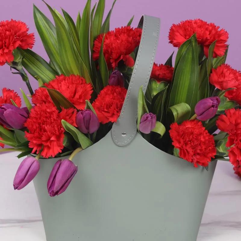 Red and Purple Flower Bag