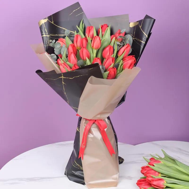 Red Beauty 25 Tulips Bouquet
