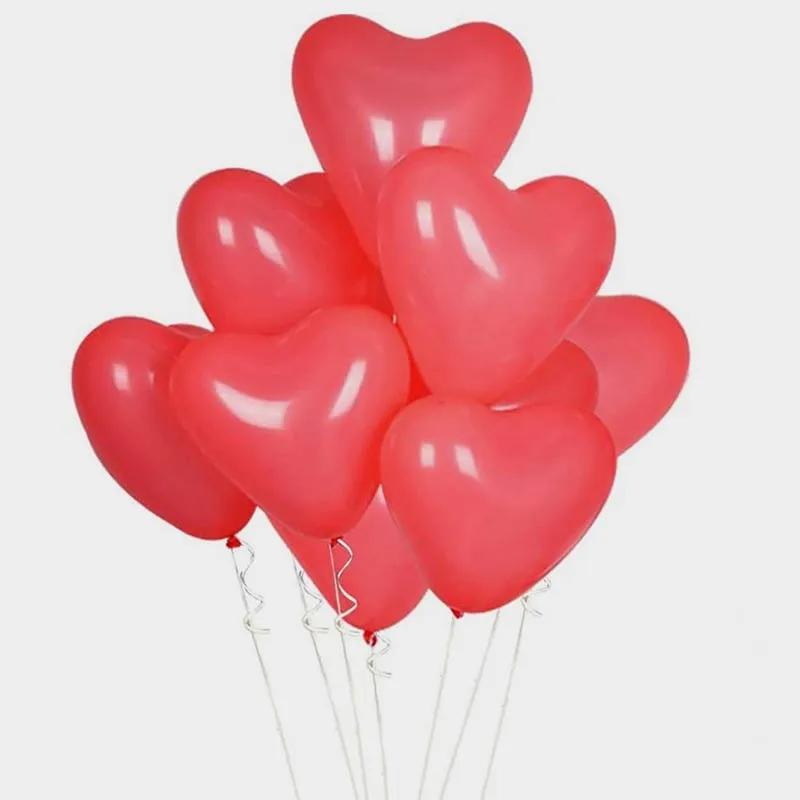 Red Heart Shape Balloons 10 Pcs