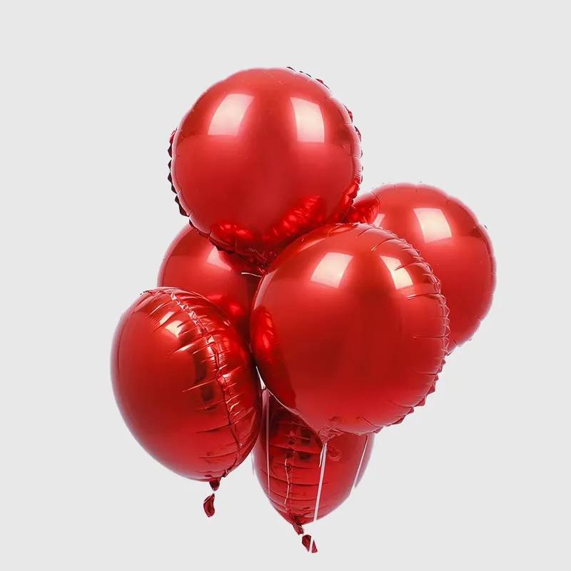 Red Helium Foil Balloons 6 Pcs
