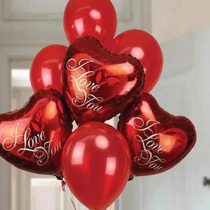 Red I Love You and Latex Balloons