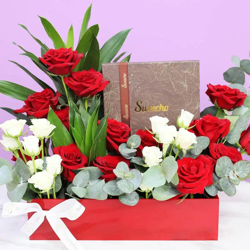 Scarlet Chocolate Flower Arrangement
