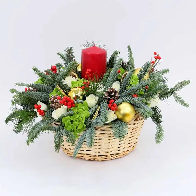 Seasons Greetings Flower Basket