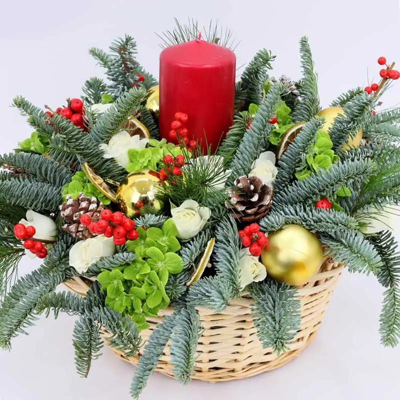 Seasons Greetings Flower Basket