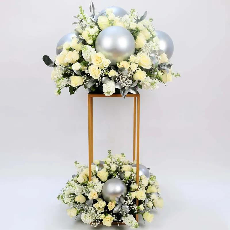 Silver and Snow Flower Stand Large