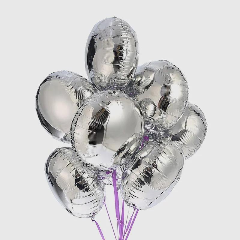 Silver Helium Foil Balloons 6 Pcs