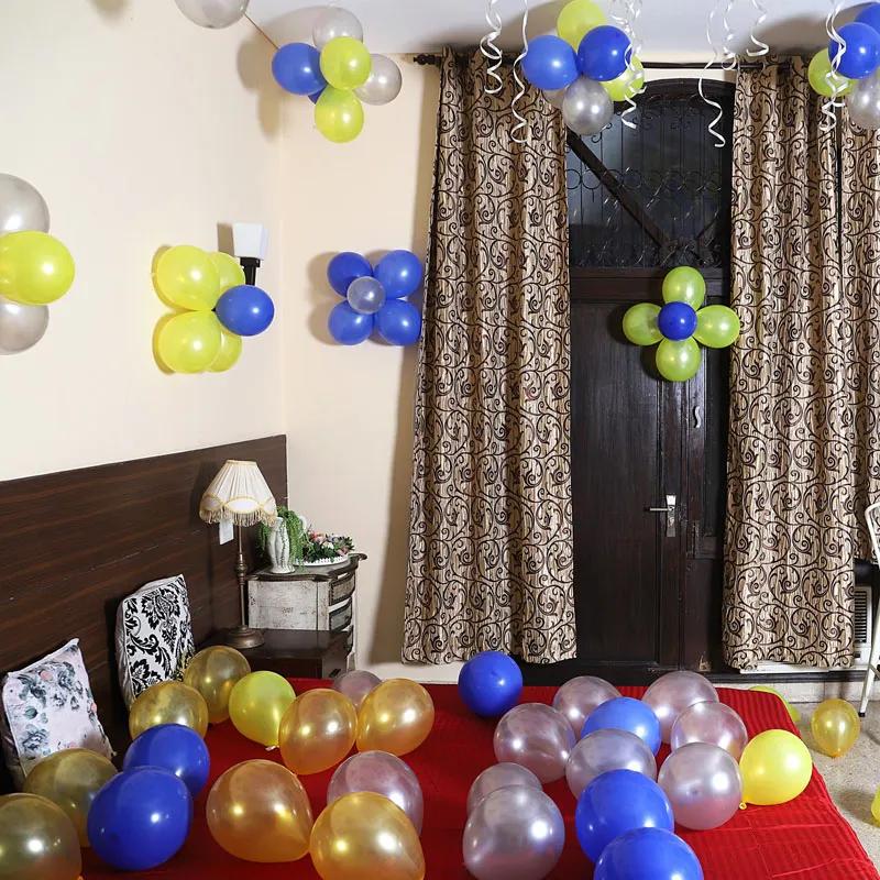 Silver Yellow N Blue Balloon Decor