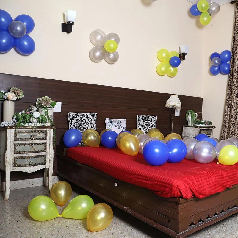 Silver Yellow N Blue Balloon Decor