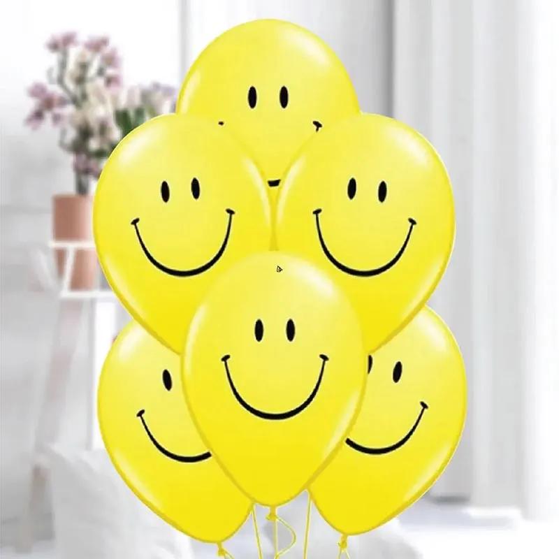 Smiley Helium Balloons 10 Pcs