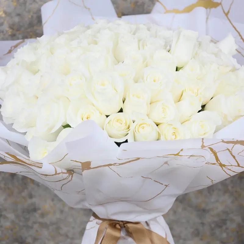 Snow 101 White Roses Bouquet