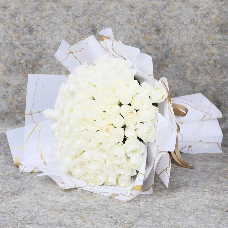Snow 101 White Roses Bouquet