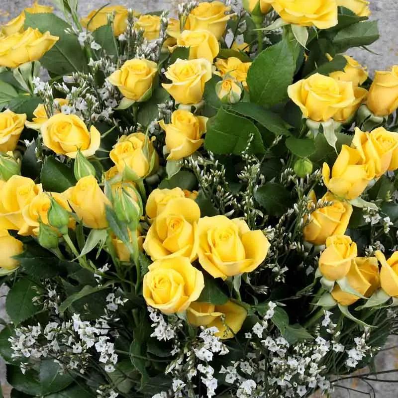 Sunny 11 Yellow Baby Roses Arrangement
