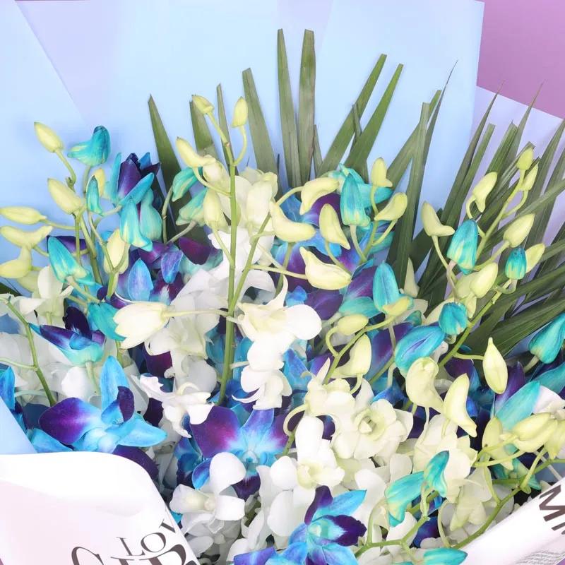 True 21 Blue and White Orchid Bouquet